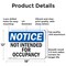 Signmission Not Intended For Occupancy, 18 in W x Rectangle, Aluminum OS-2PACK-NS-A-1218-L-15187 - alternate 2
